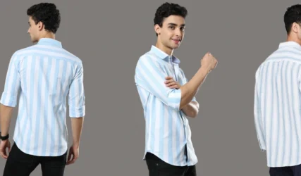 Sky Blue Shirt With White Stripe For Men - Choose The Fascinating Ones