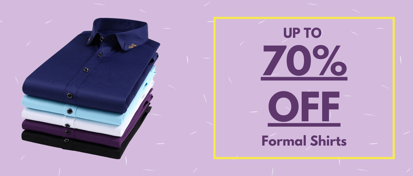 Up to 70% off Formal Shirts