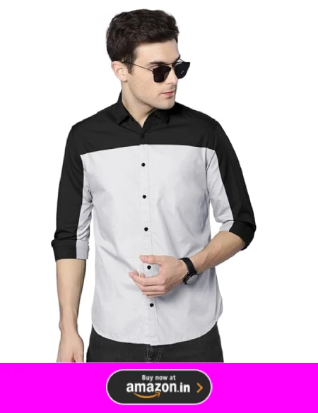 black and white shirt with black jeans matching combination