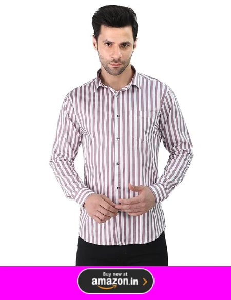 purple striped shirt with black jeans matching combination