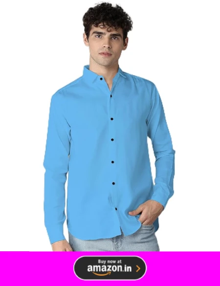 sky blue shirt with black jeans matching combination